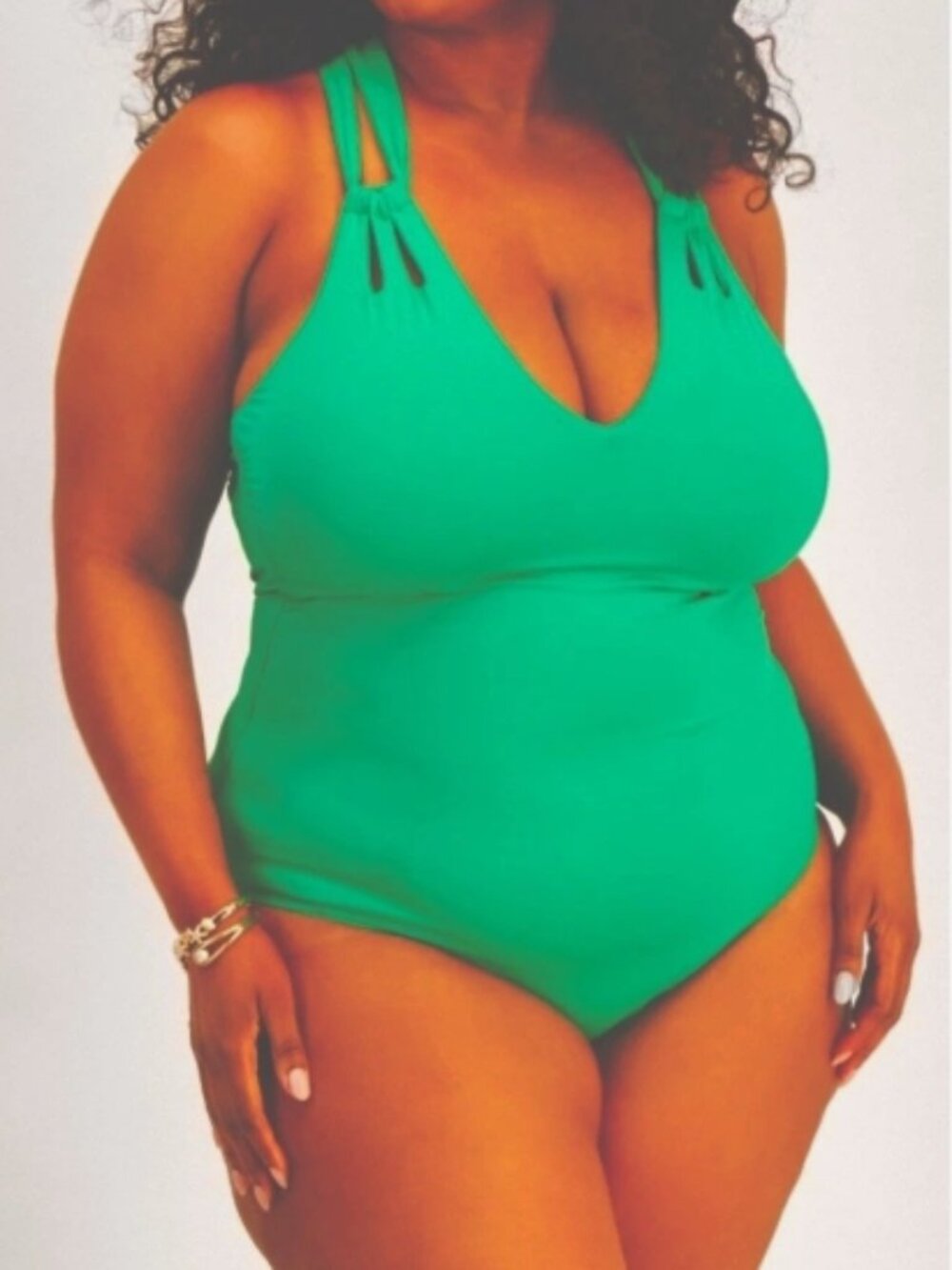NWT! Becca Etc Verde Green Criss Cross One Piece Swimsuit NEW!